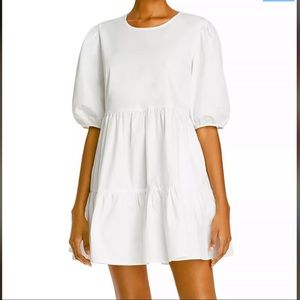 Aqua Tiered Poplin Mini Dress